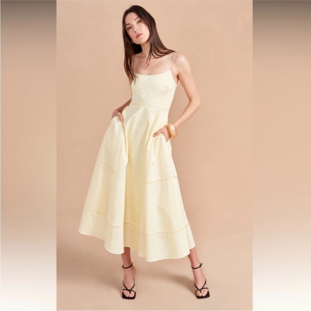 La Ligne Yellow Hayley Midi Dress in Size XS